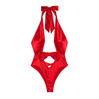Боди Victoria's Secret Bow-Topped High-Neck, красный