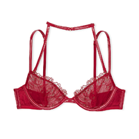 Бюстгальтер Victoria's Secret Very Sexy Unlined Floral Embroidered Demi, красный