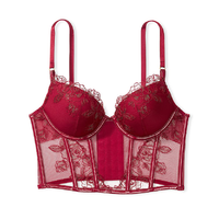 Корсетный топ Victoria's Secret Very Sexy Rose Embroidered Push-Up, красный