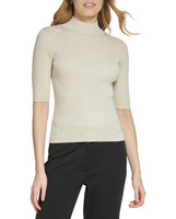 Женский свитер с короткими рукавами и круглым вырезом DKNY, белый