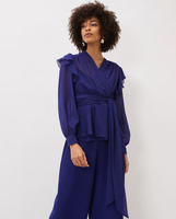 Блузка с длинными рукавами и рюшами Phase Eight, фиолетовый