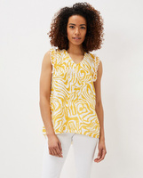 Женская льняная блузка без рукавов с абстрактным принтом Phase Eight, желтый