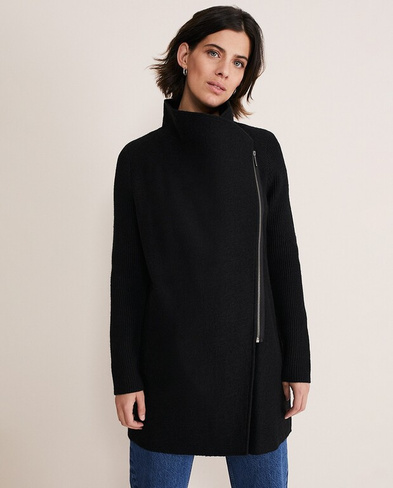 Женское легкое пальто с воротником-стойкой и застежкой-молнией Phase Eight, черный