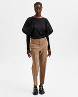 Женские прямые брюки LENZING ECOVERO Selected Femme, коричневый