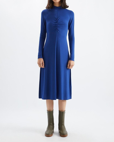 Платье с длинными рукавами и воротником Perkins Loreak Mendian, синий