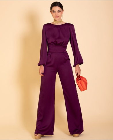 Женские брюки палаццо с разноцветным принтом The-Are, фиолетовый