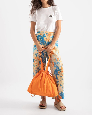 Женские струящиеся брюки с завышенной талией и принтами Loreak Mendian, оранжевый