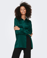 Атласная женская рубашка свободного кроя Only, темно-зеленый
