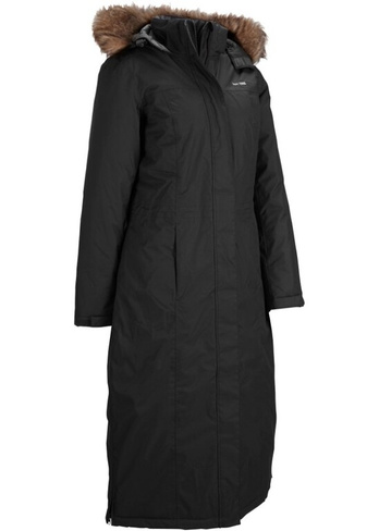 Уличное пальто с мехом Bpc Bonprix Collection, черный
