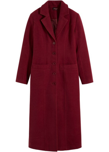Пальто макси-длины из искусственной шерсти Bpc Bonprix Collection, красный