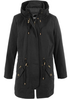 Хлопковая короткая куртка с воротником стойкой Bpc Bonprix Collection, черный
