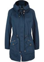 Хлопковая короткая куртка с воротником стойкой Bpc Bonprix Collection, синий