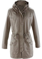 Хлопковая короткая куртка с воротником стойкой Bpc Bonprix Collection, коричневый