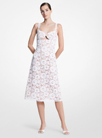 Кружевное платье-футляр с вырезом и цветочным принтом Michael Kors