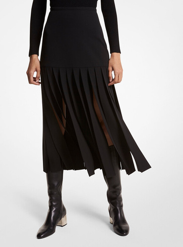 Шелковая юбка-стример Michael Kors, черный