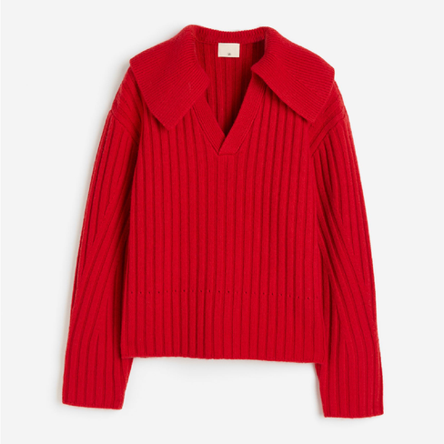 Свитер H&M Wool Collar, красный