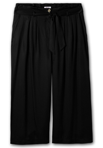 Широкие брюки со складками спереди Sheego, черный