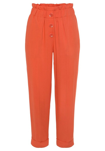 Свободные брюки со складками спереди Lascana, апельсин