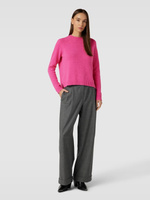 Вязаный свитер с круглым вырезом модель Febisan BOSS, розовый