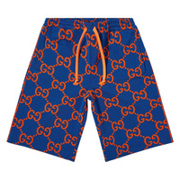 Жаккардовые шорты Gucci GG, цвет Синий/Оранжевый