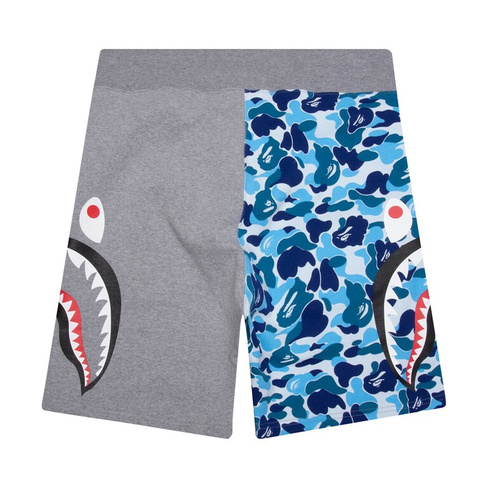 BAPE ABC Камуфляжные спортивные шорты с изображением акулы, цвет Синий/Серый