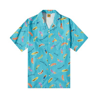 Рубашка Aloha из перьев, сделанная человеком, синяя