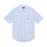 Рубашка в полоску с короткими рукавами свободного кроя Stussy, Голубые полосы
