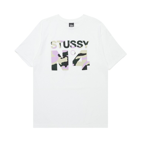 Пляжная камуфляжная футболка Stussy No.4, цвет Белый/Розовый
