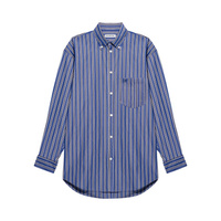 Рубашка большого кроя в полоску Balenciaga, темно-синий/светло-серый