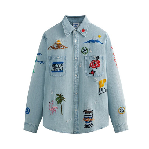 Джинсовая рубашка Kith For Otakara NYC Apollo, цвет Светлый индиго