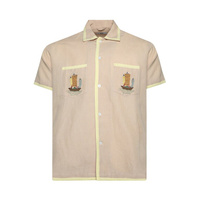 Рубашка с короткими рукавами Bode Ship Applique, цвет Тан/Многоцветный