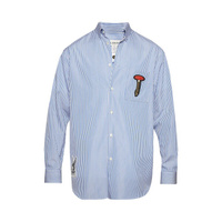 Рубашка Lanvin Regular Fit с принтом CNY, цвет Синий/Белый
