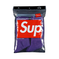 Носки Supreme x Hanes Crew (4 шт.), фиолетовые
