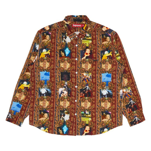 Вельветовая рубашка Supreme x Mark Leckey с хардкорным принтом, цвет Многоцветный