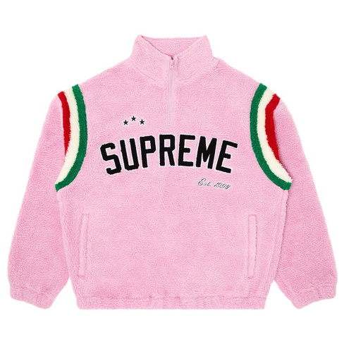 Флисовый пуловер Supreme Arc с полумолнией, цвет Розовый