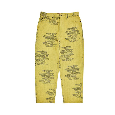 Жаккардовые мешковатые джинсы Supreme Trademark, цвет Ватертый желтый