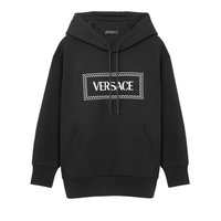 Худи Versace с вышитым логотипом, цвет Черный/Белый