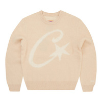 Вязаный свитер Corteiz C Star из мохера, кремовый