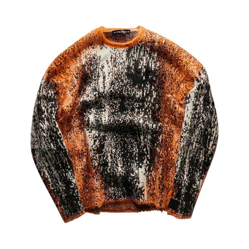 Вязаный свитер Y/Project Gradient Hairy, цвет Оранжевый/Белый/Черный