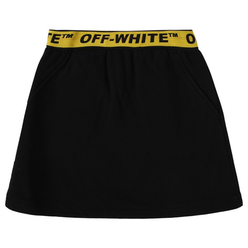 Off-White Kids Толстовка в индустриальном стиле с логотипом, цвет Черный/Желтый