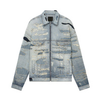 Куртка оверсайз на молнии с V-образным карманом 4G и заклепками от Givenchy, цвет Голубой