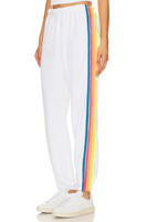 Спортивные брюки Aviator Nation 5 Stripe, цвет White & Neon Rainbow