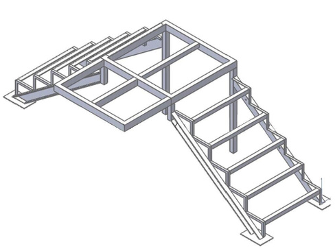 Лестница на металлокаркасе на двух косоурах Оникс 9-5