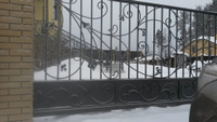 Ворота с калиткой кованые откатные Оникс 10-3