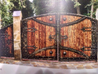 Ворота распашные с элементами ковки Оникс 10-26