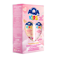 AQA BABY Набор подарочный для девочек: шампунь-гель, спрей для расчесывания Набор средств для ухода за телом