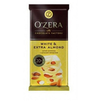 Шоколад O'Zera White and Extra Almond Белый шоколад, 90 г