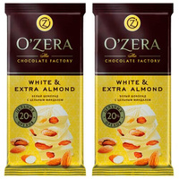«OZera», шоколад White and Extra Almond, 2 шт по 90 г O'Zera