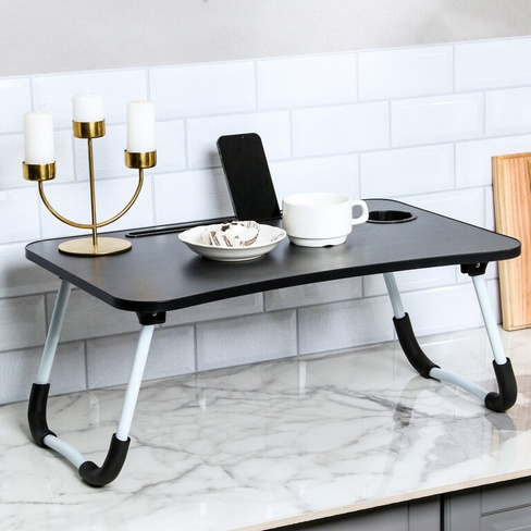 Столик - поднос для завтрака, для ноутбука, складной, серый, 60х40 см Дарим Красиво
