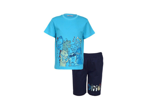 Комплект для мальчика футболка и шорты, рост 86, Лунева